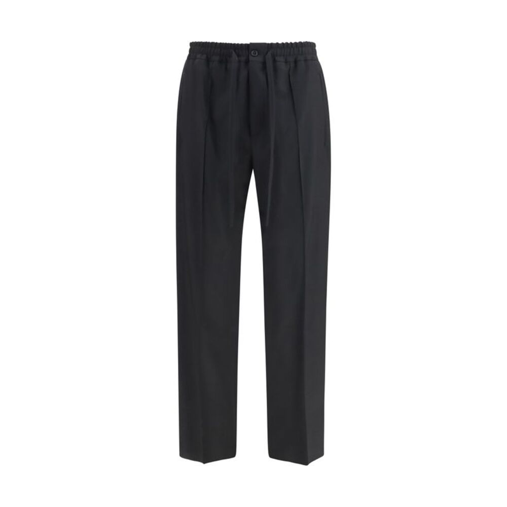 Valentino Men Vlogo Embroidered Cotton Gabardine Pants